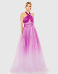 Cross Front Ombre Gown