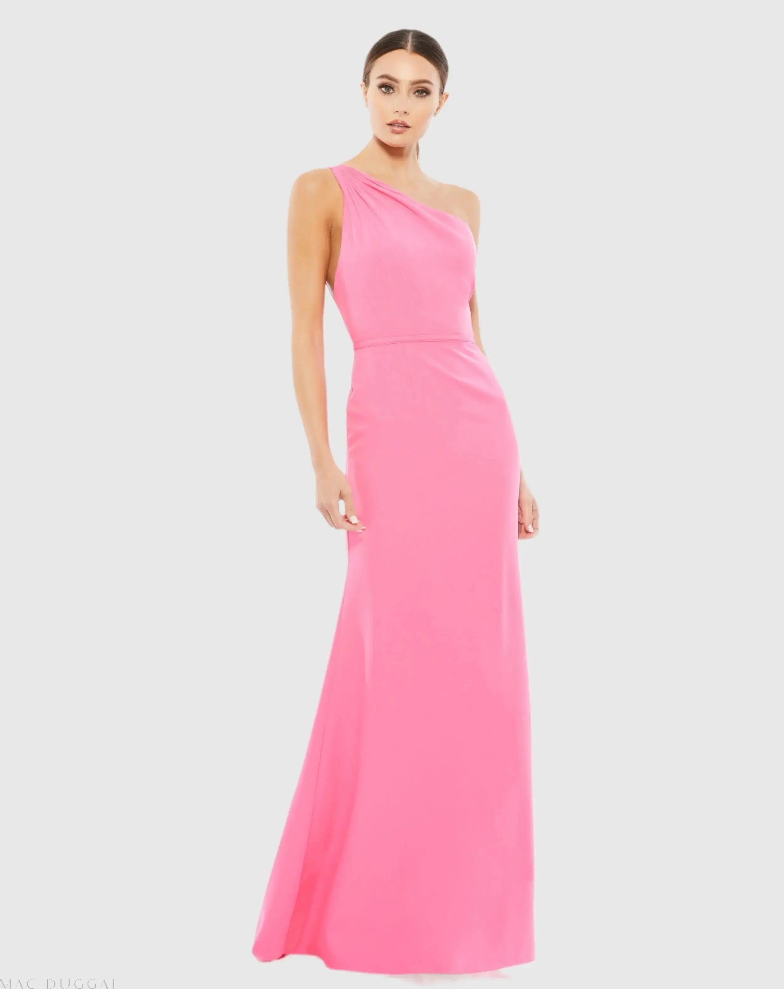 One Shoulder Jersey Mermaid Gown