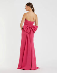Pink Strapless Gown With Oversized Bow